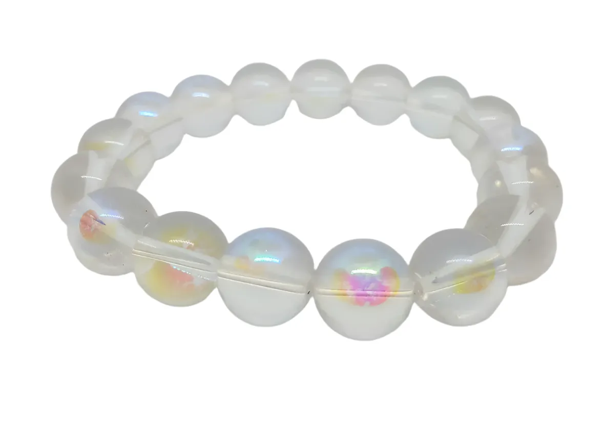 12MM Rainbow Aura Quartz Bracelet