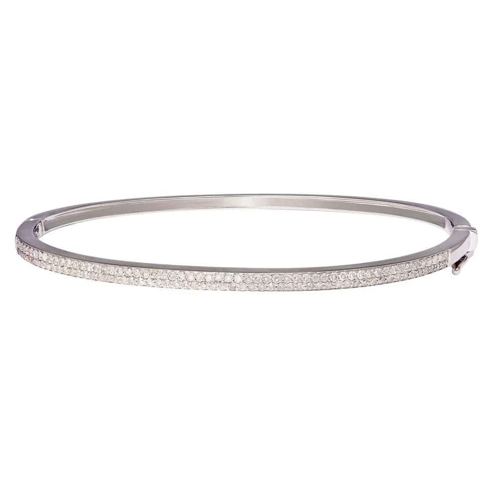 14k Double Diamond Bangle