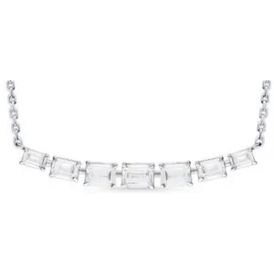 14k Emerald-Cut Diamond Bar Pendant Necklace