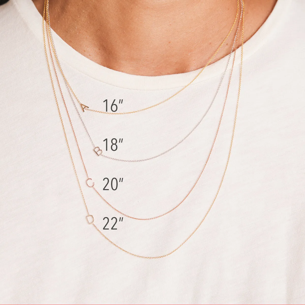 14K GOLD ASYMMETRICAL LETTER NECKLACE - D