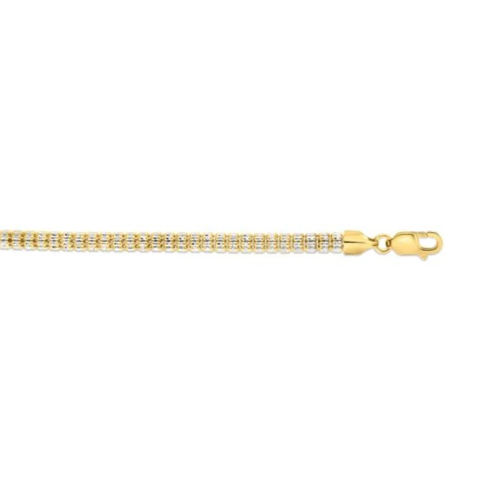 14k Gold Diamond-Cut Fancy Ice Chain 18"