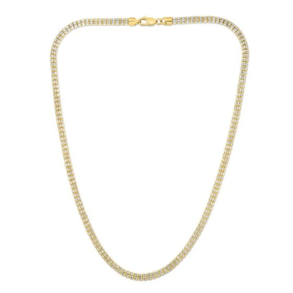 14k Gold Diamond-Cut Fancy Ice Chain 18"