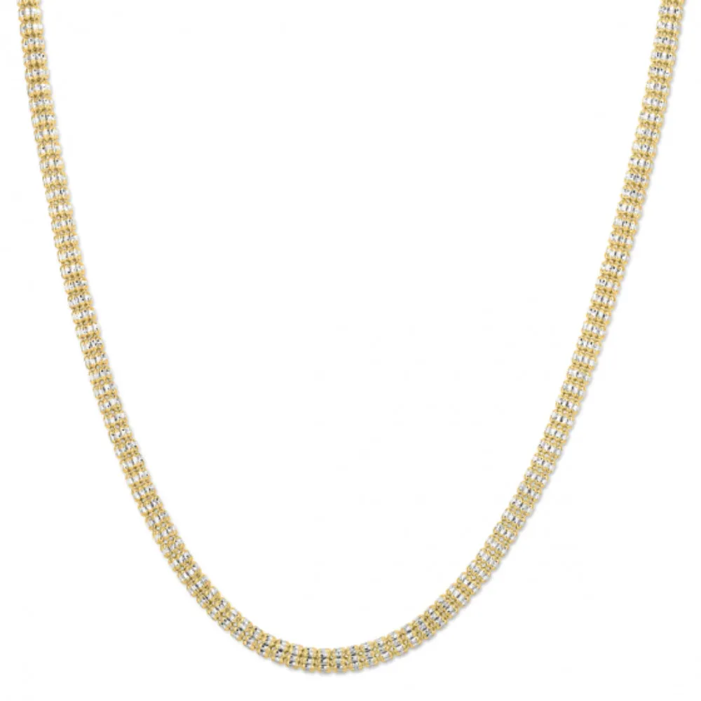 14k Gold Diamond-Cut Fancy Ice Chain 18"