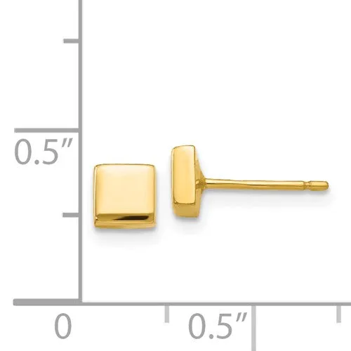 14k Square Post Earrings 4.5mm