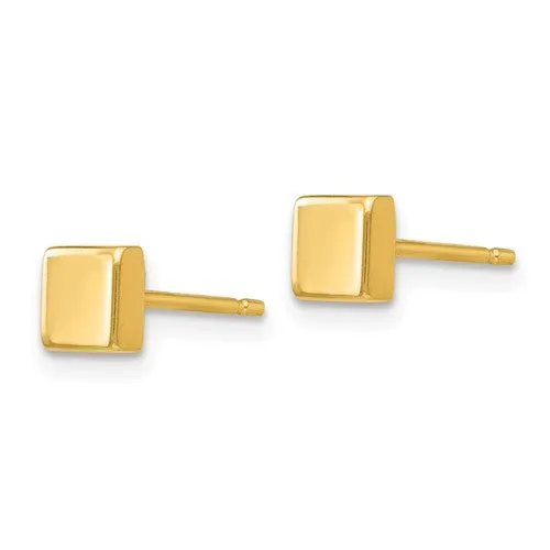 14k Square Post Earrings 4.5mm