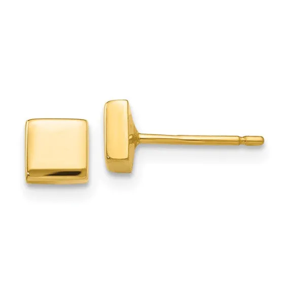 14k Square Post Earrings 4.5mm