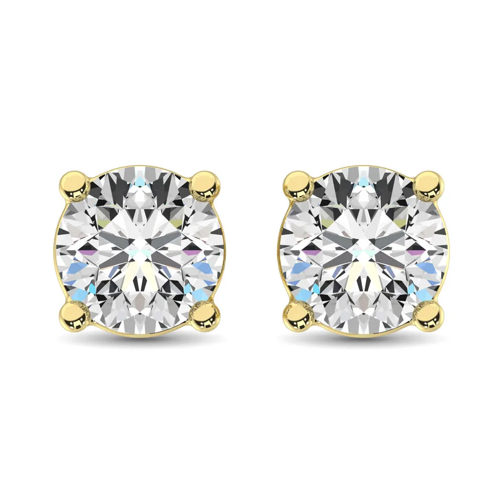 14K Yellow Gold Lab Grown Diamond 1 1/2 Ct.Tw. Solitaire Studs