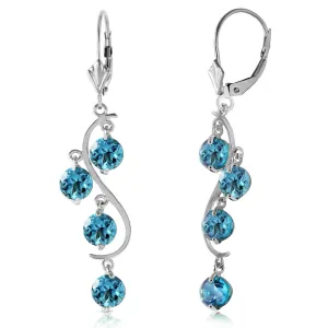 4.95 Carat 14K Solid Yellow Gold Spring Year Round Blue Topaz Earrings