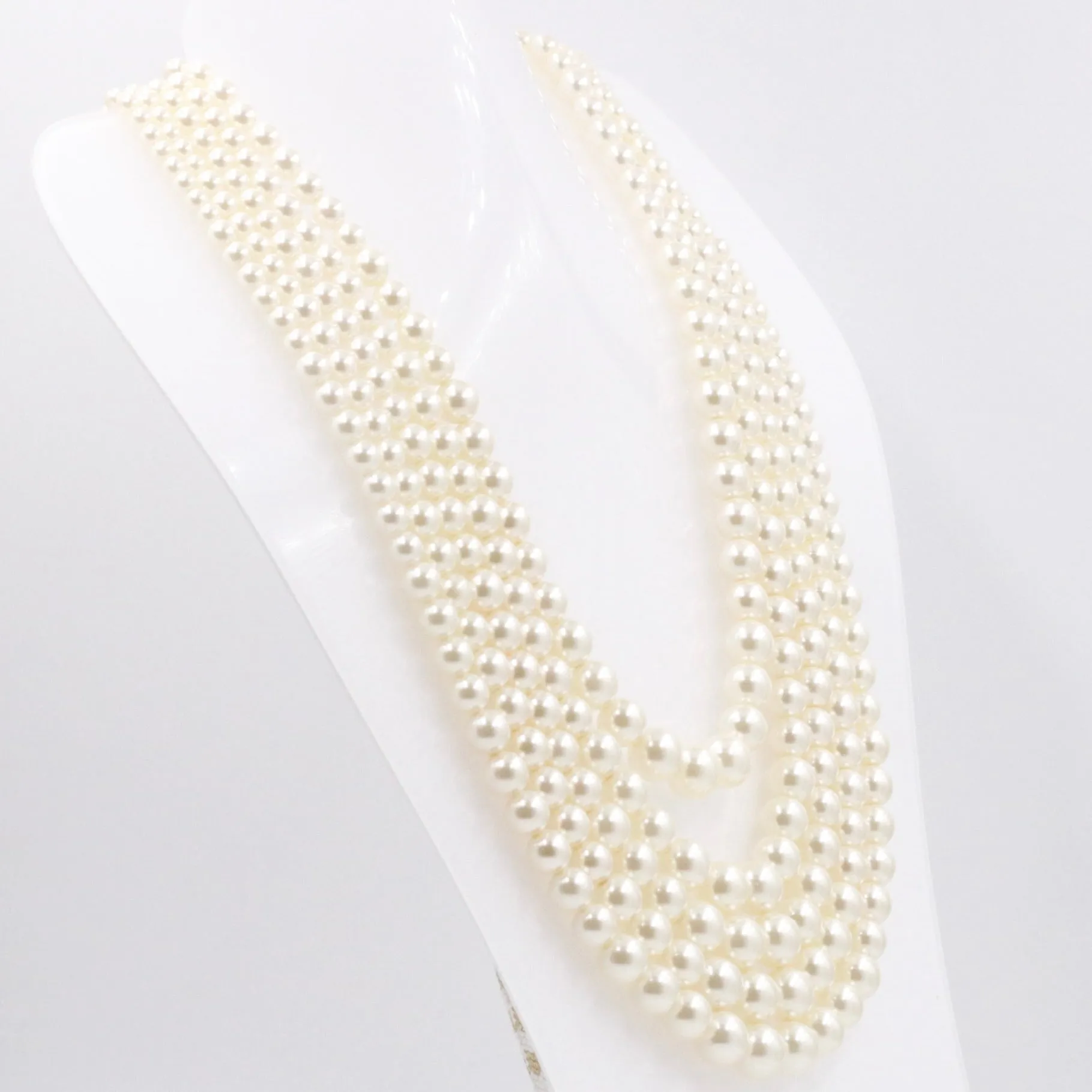 5 Stranded Swarovski Pearl Necklace Layered Necklace Beaded Necklace 4-10mm SKU: 6143341