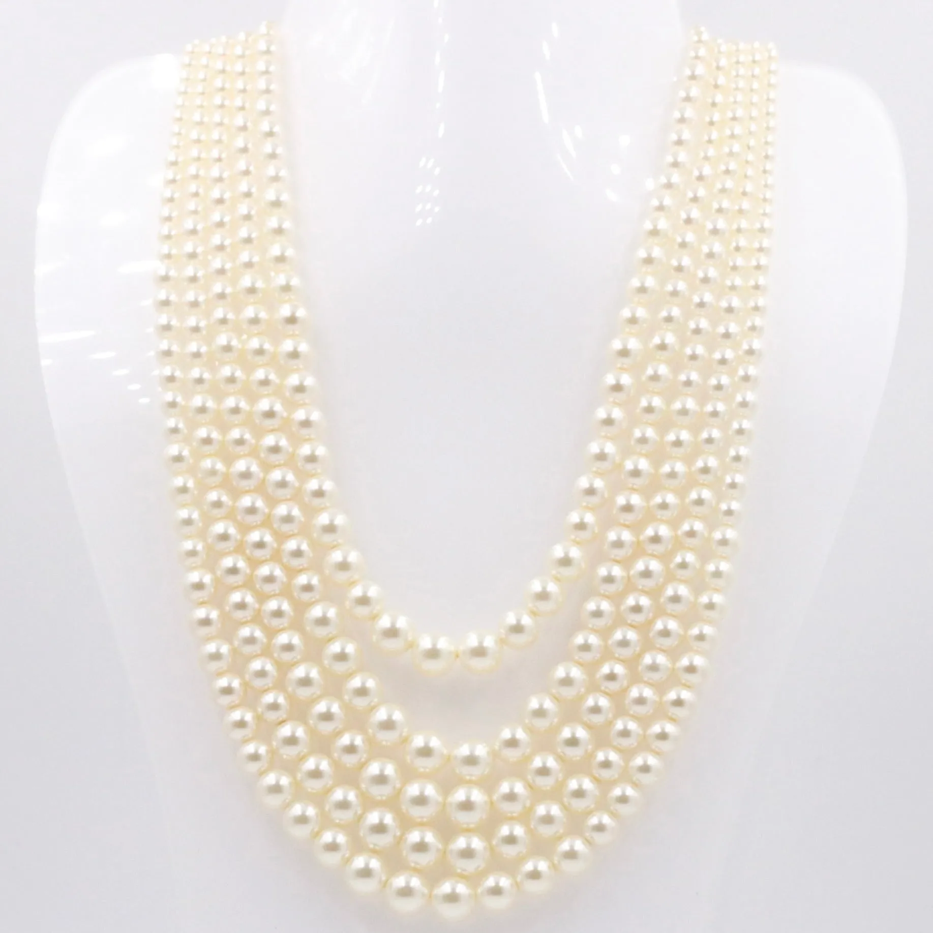 5 Stranded Swarovski Pearl Necklace Layered Necklace Beaded Necklace 4-10mm SKU: 6143341