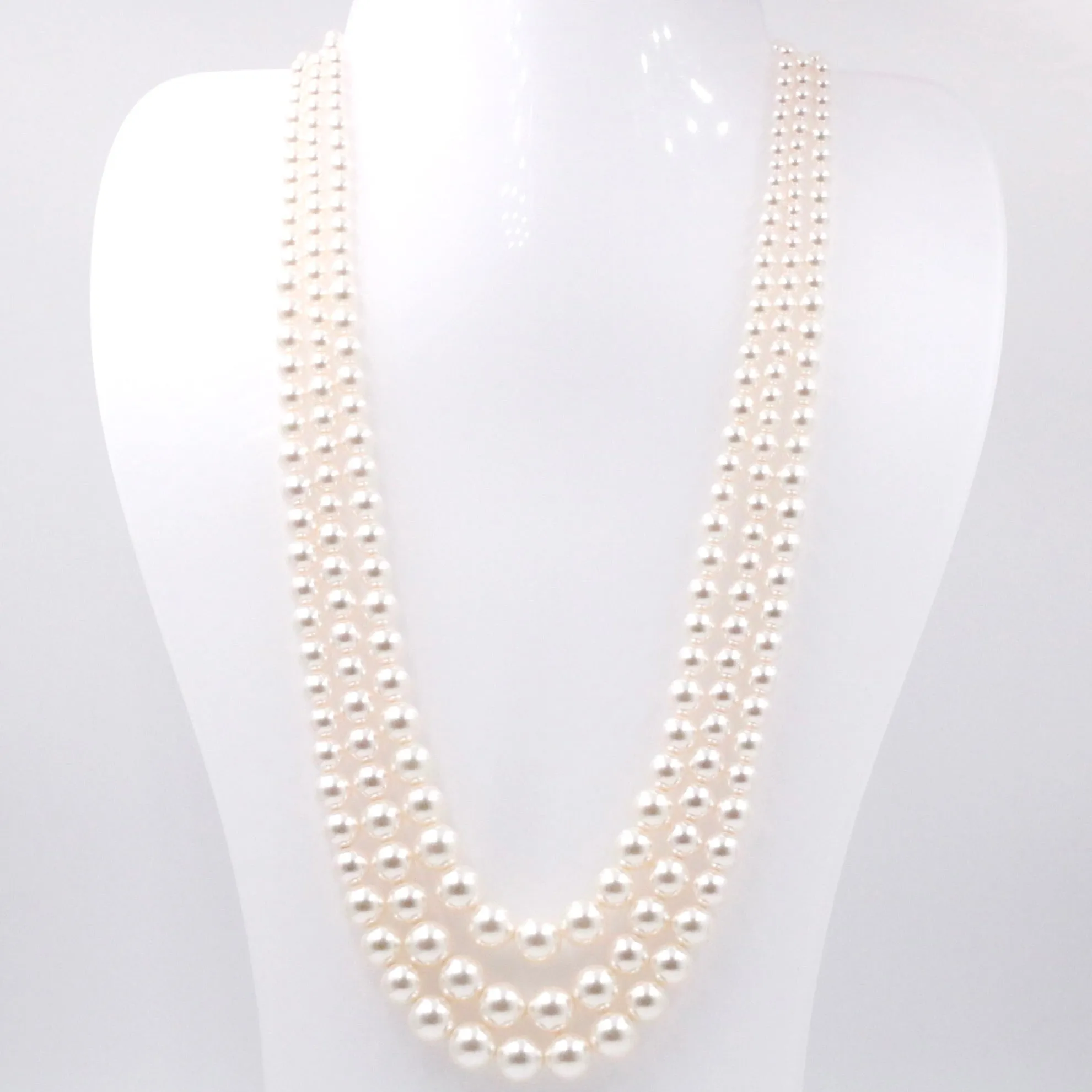 5 Stranded Swarovski Pearl Necklace Layered Necklace Beaded Necklace 4-10mm SKU: 6143341