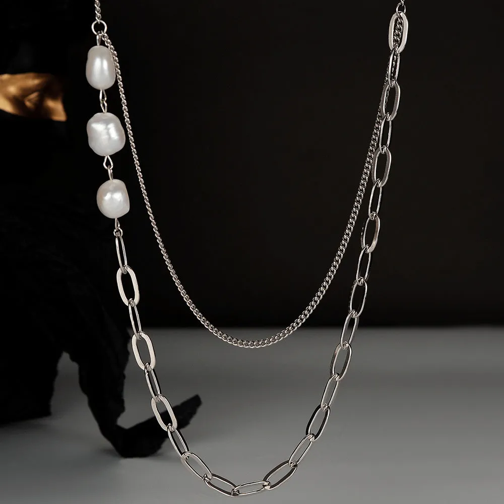 925 Silver Stacking Pearl Necklace