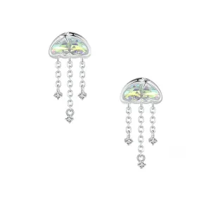 925 Silver Summer Tassel Symphony Jellyfish Earrings