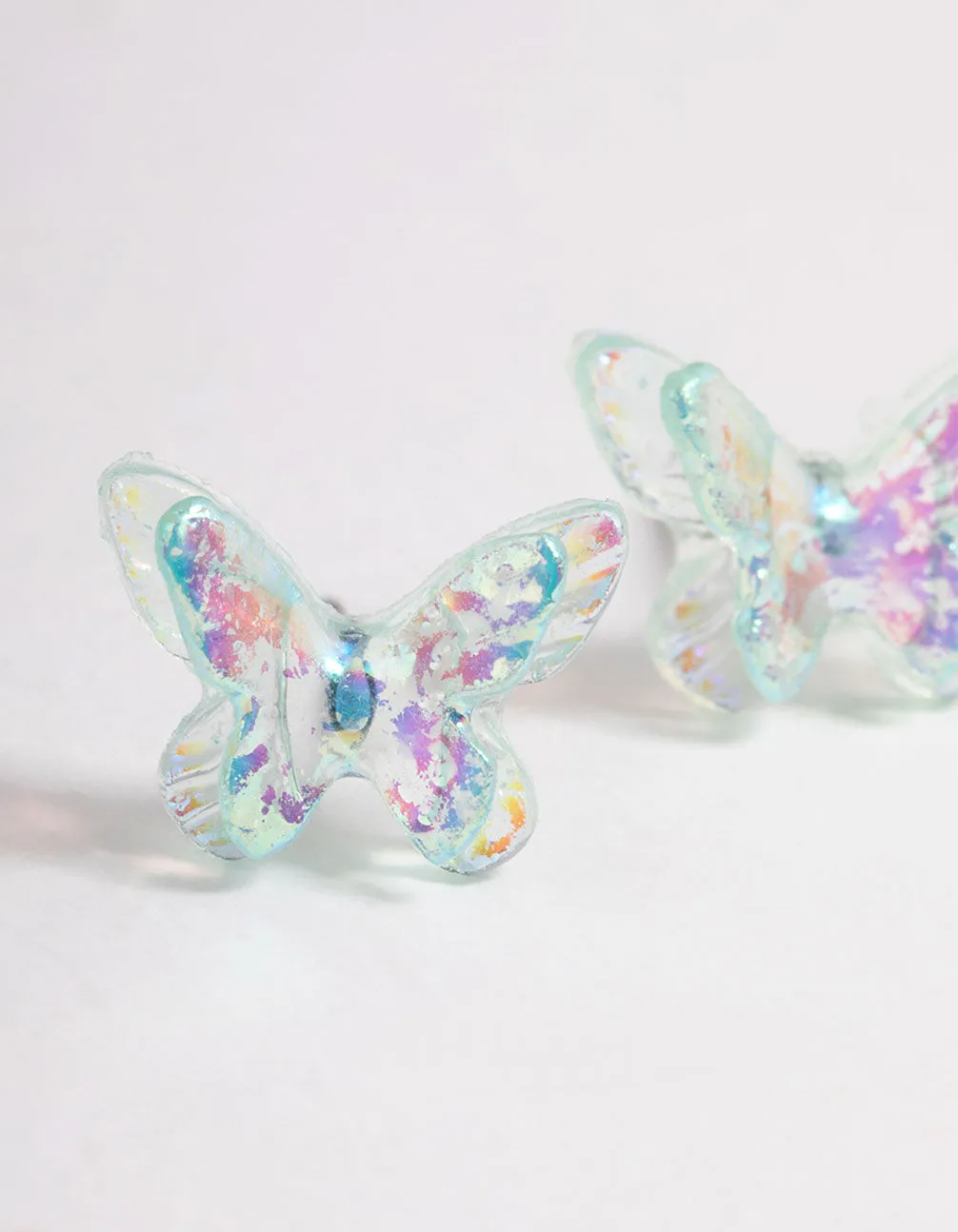 Acrylic Blue Candy Butterfly Stud Earrings