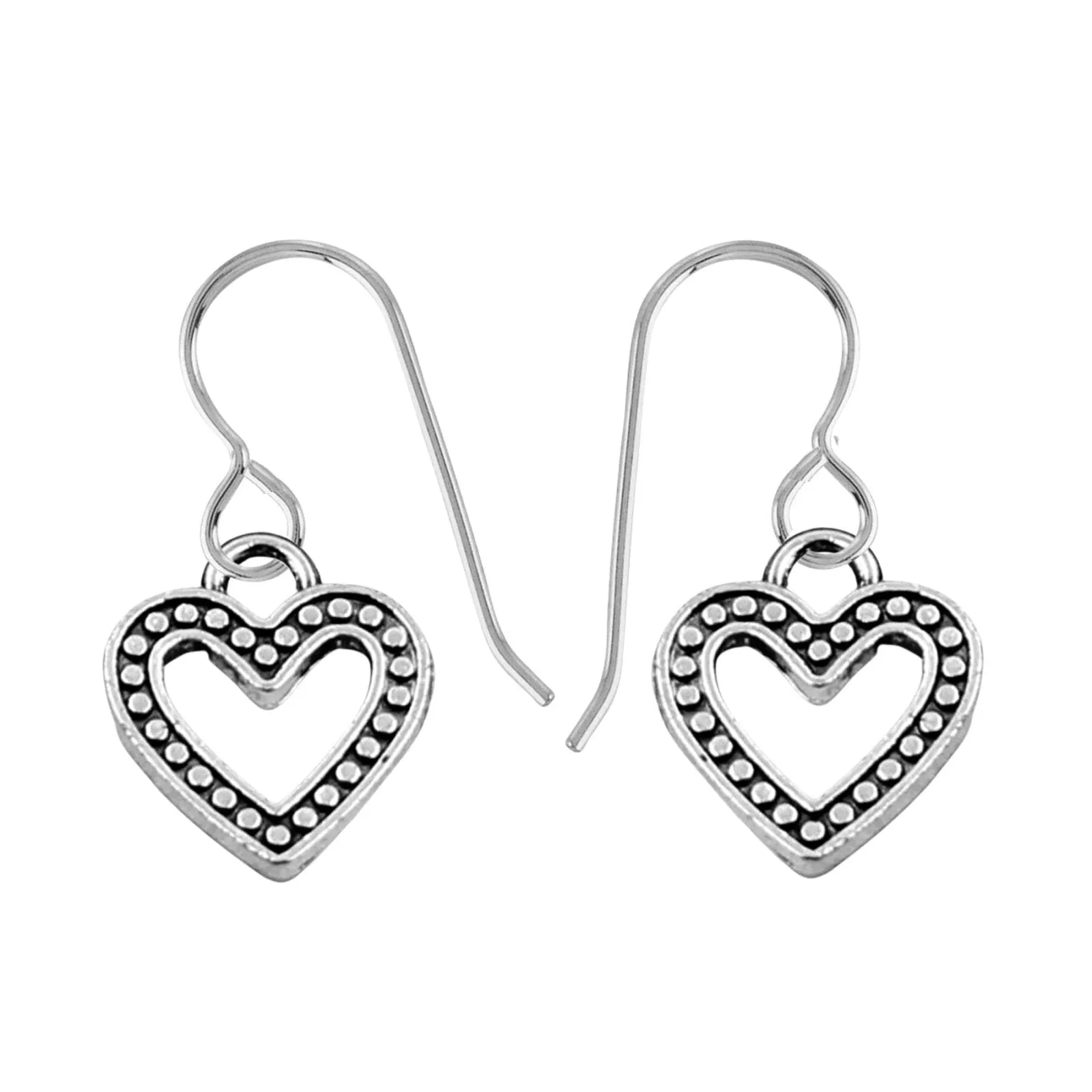 Beaded Heart Dangle Earrings