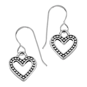 Beaded Heart Dangle Earrings