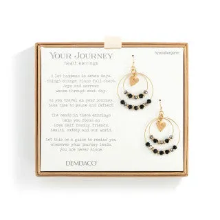 Beaded Love Earrings: Black