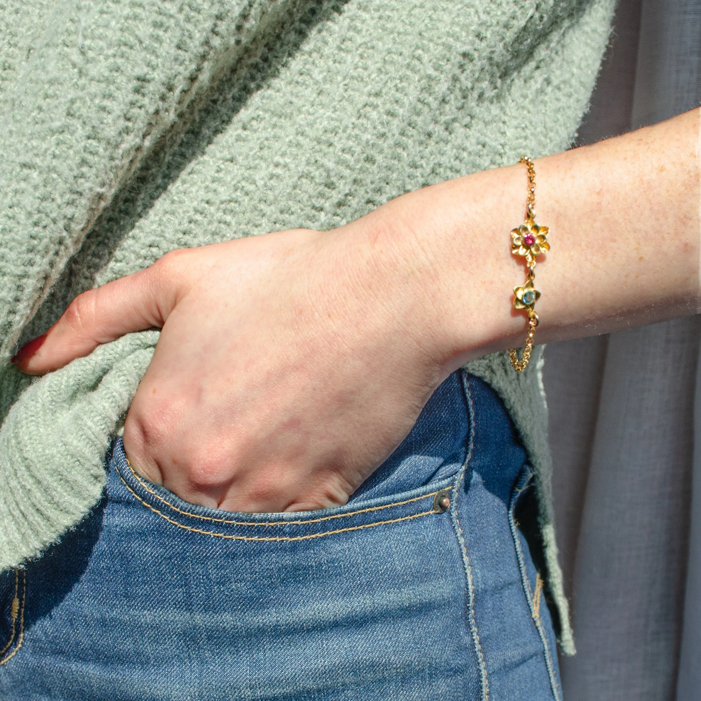 Bloom Birthstone Mom Bracelet