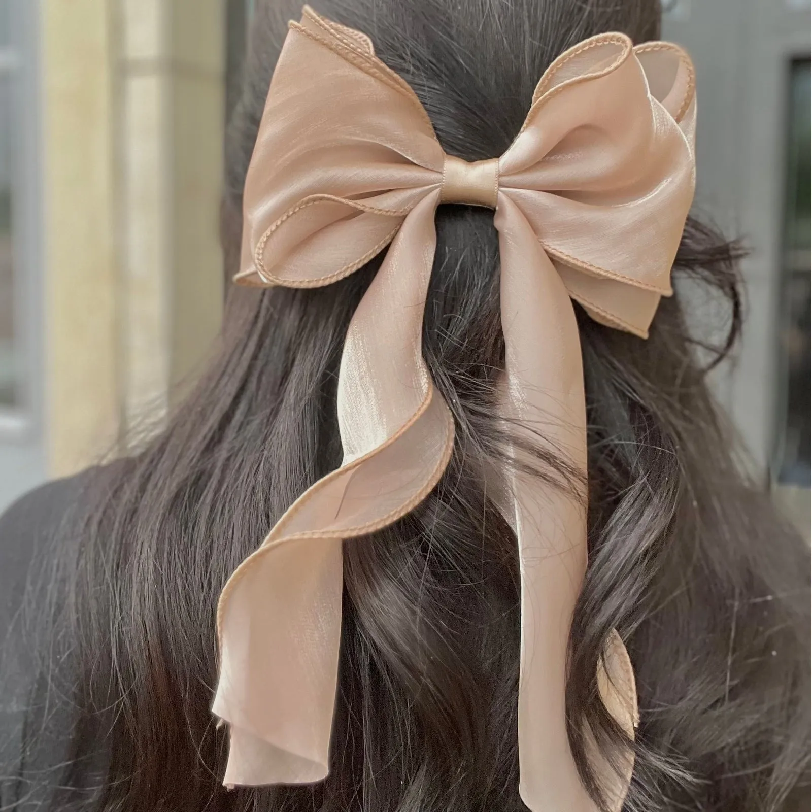 Brinlee Ruffled Edge Sheer Hair Bow