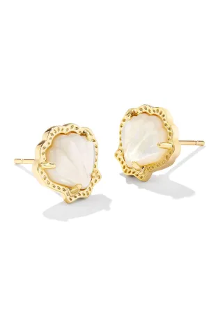 Brynne Shell Stud Earrings - Gold Ivory MOP | Kendra Scott - FINAL SALE