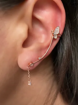 Butterfly earring - Stud and Cartilage in one