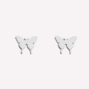 BUTTERFLY STUD CLIP-ON EARRINGS IN SILVER