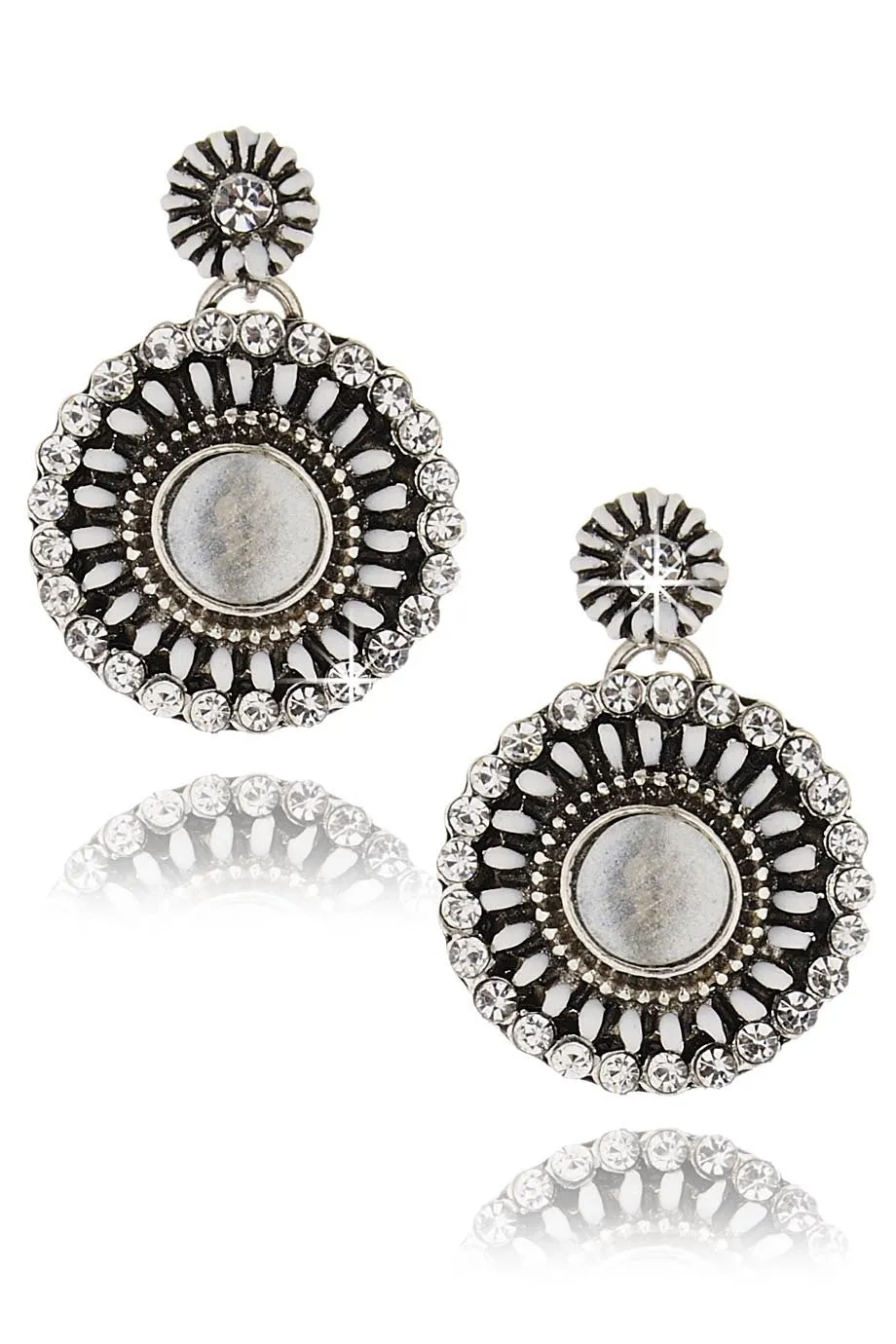 BYZANTINE Silver White Earrings