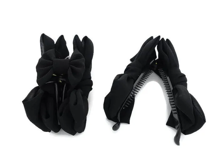 Chiffon Black hair Bow Series Bow claw,Bow barrette,Bow banana clip Spring Summer Hair Accessories for Women