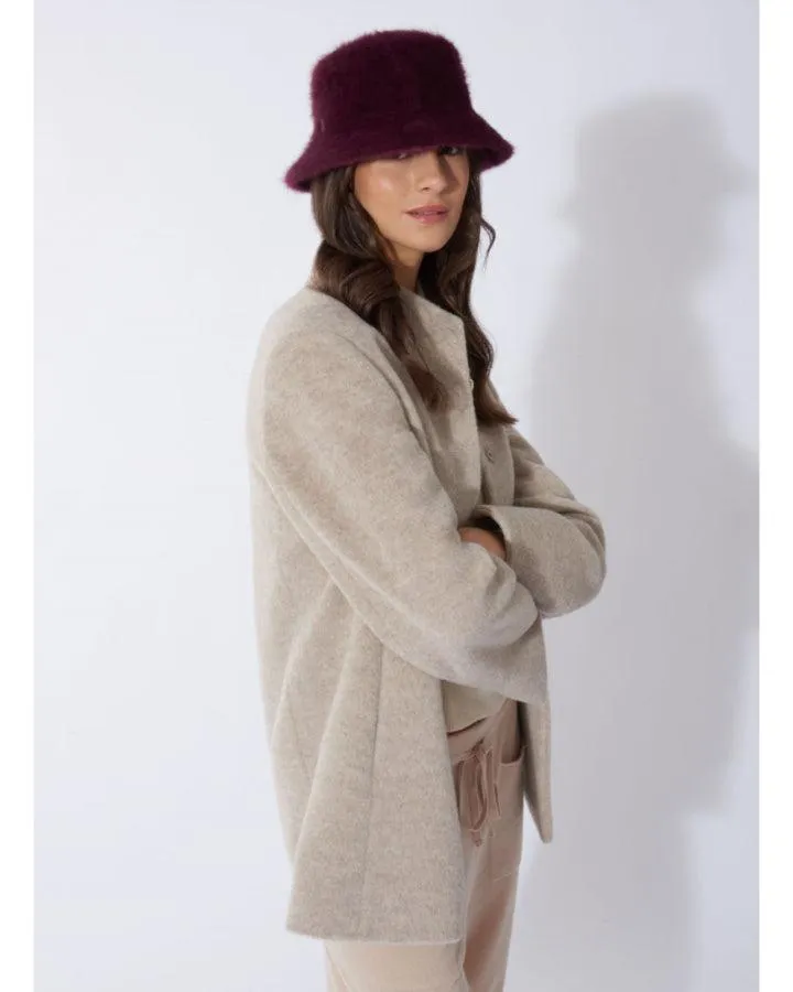 Cinzia Rocca Fur Effect Wool Bucket Hat