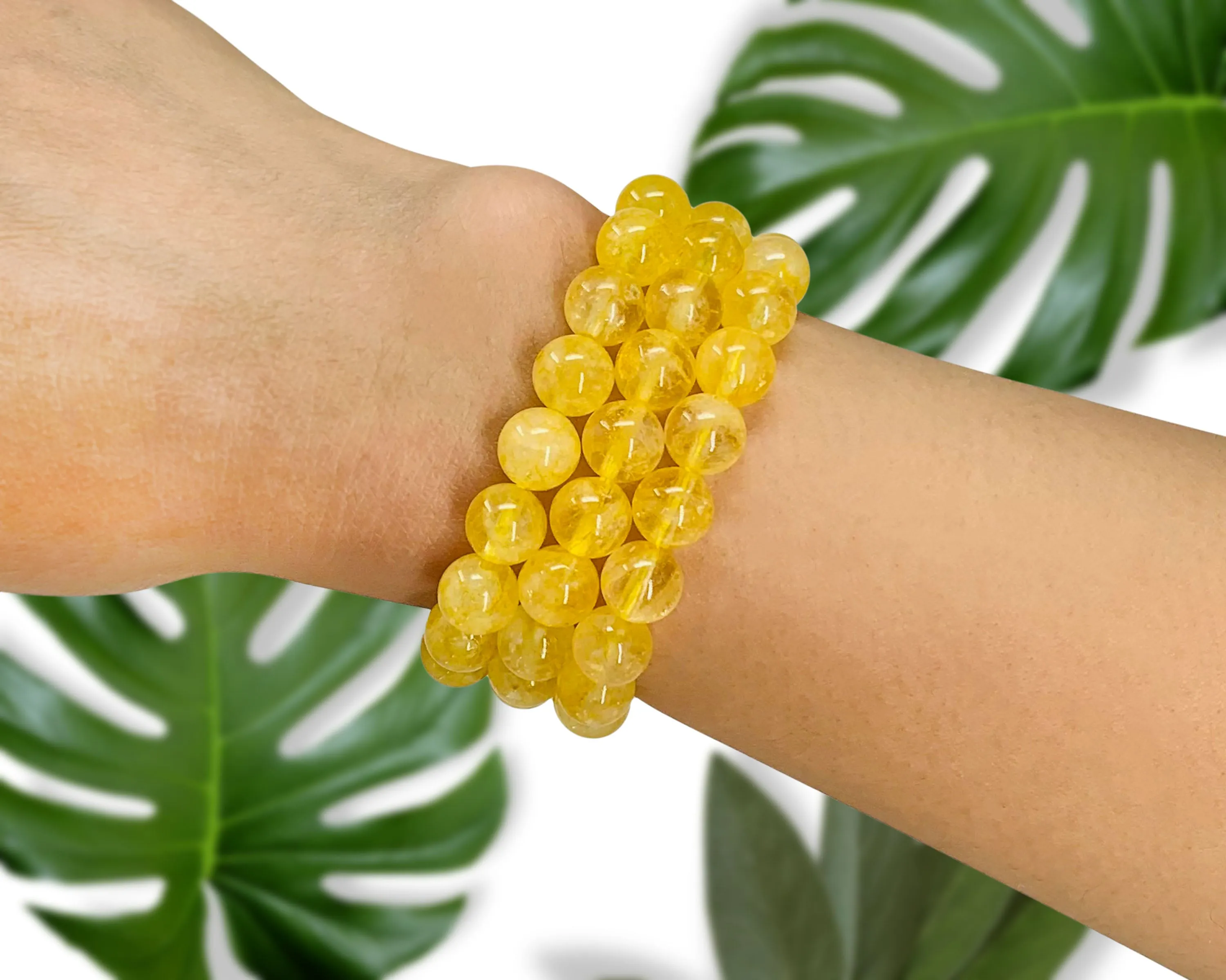 Citrine Beaded Crystal Bracelet