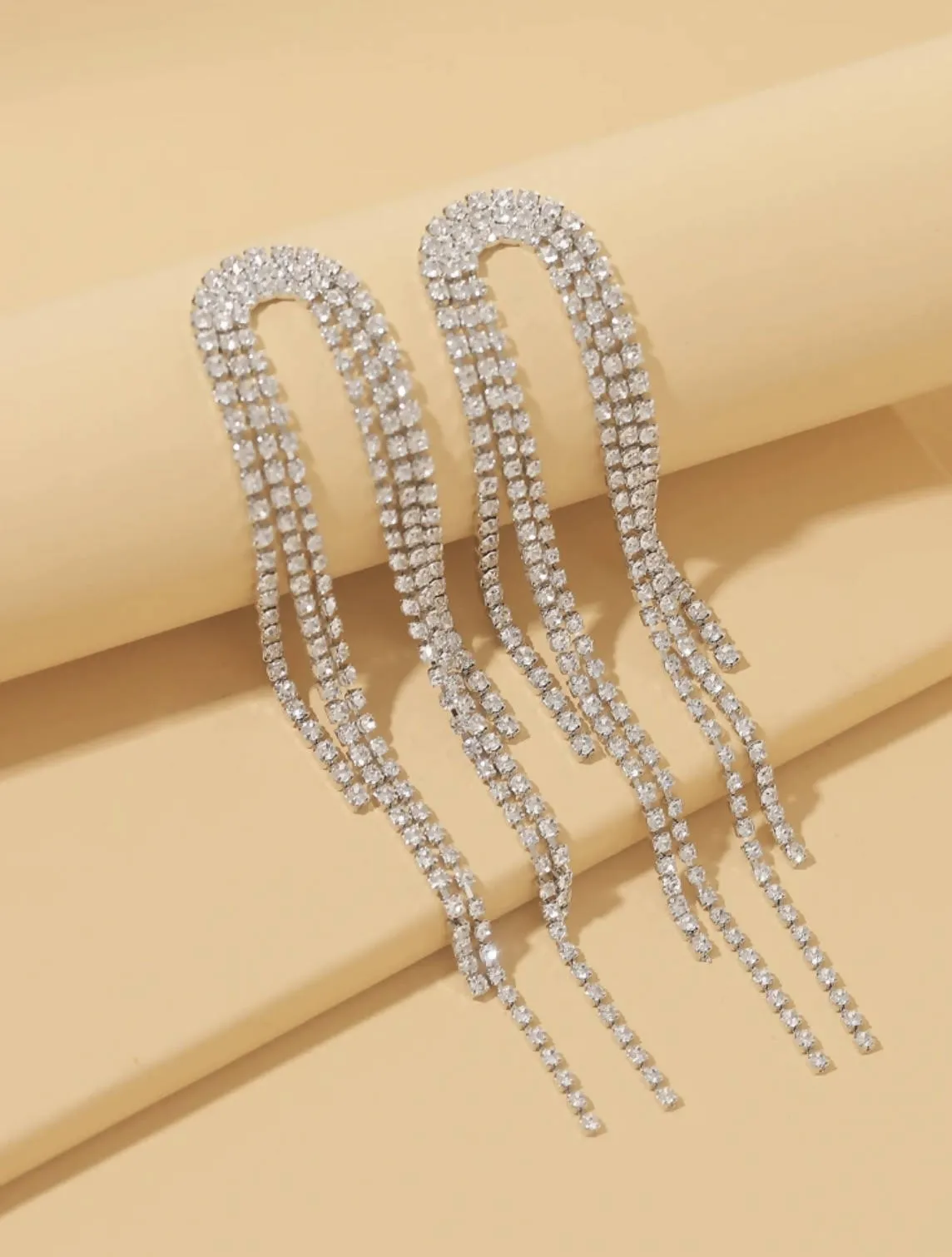 Clear rhinestone drop earrings