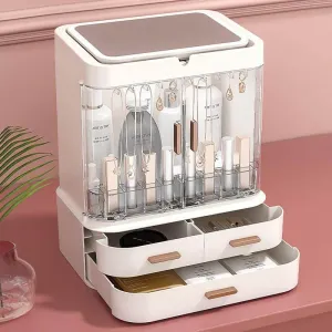 Cosmetic Make-up Jewelry Organizer with Led Lighted Mirror