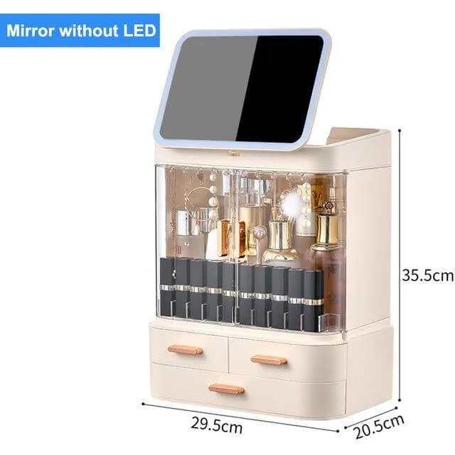 Cosmetic Make-up Jewelry Organizer with Led Lighted Mirror