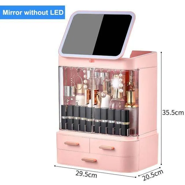 Cosmetic Make-up Jewelry Organizer with Led Lighted Mirror