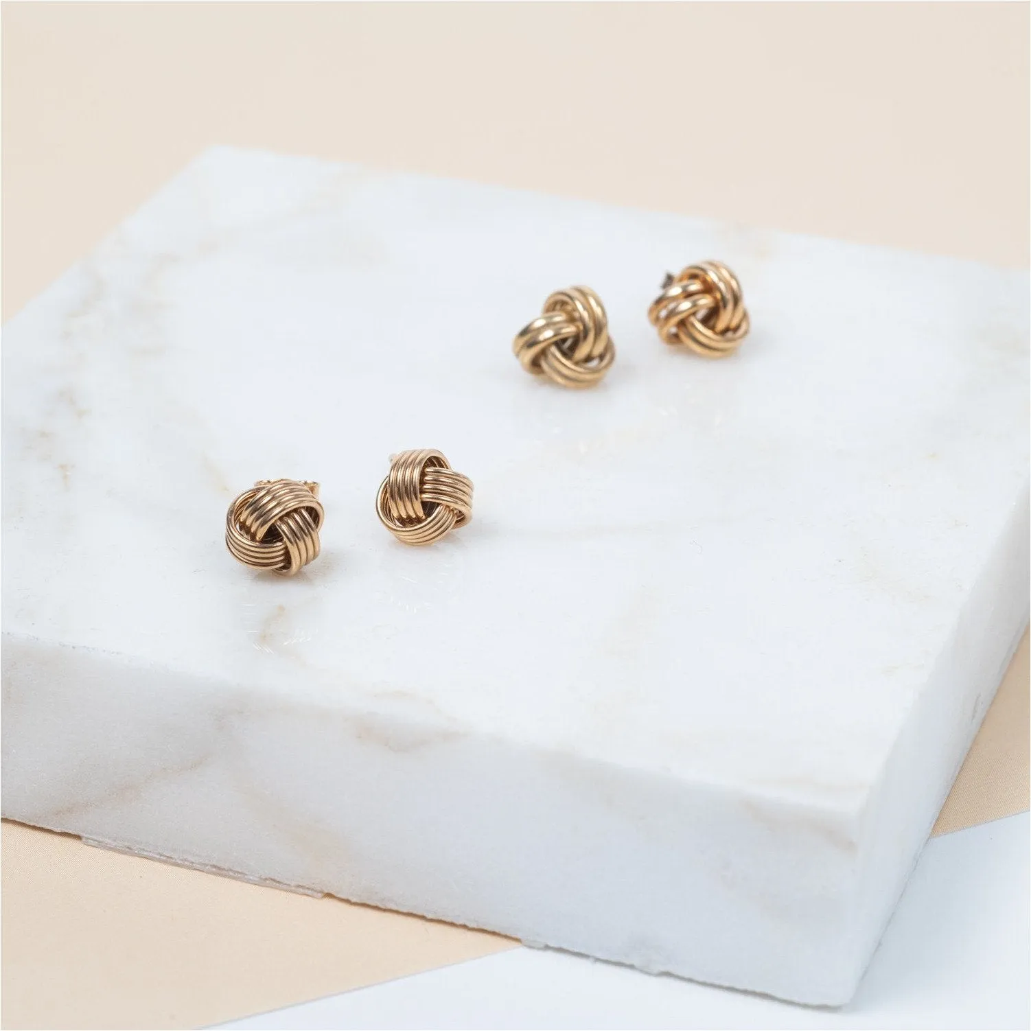 Cranley Gold Vermeil Triple Knot Stud Earrings