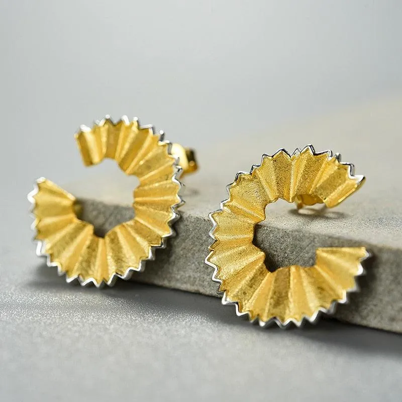 Creative Pencil Shavings Design Stud Earrings