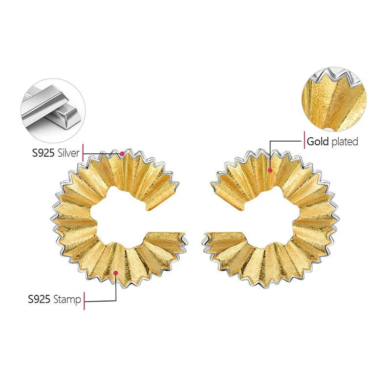 Creative Pencil Shavings Design Stud Earrings