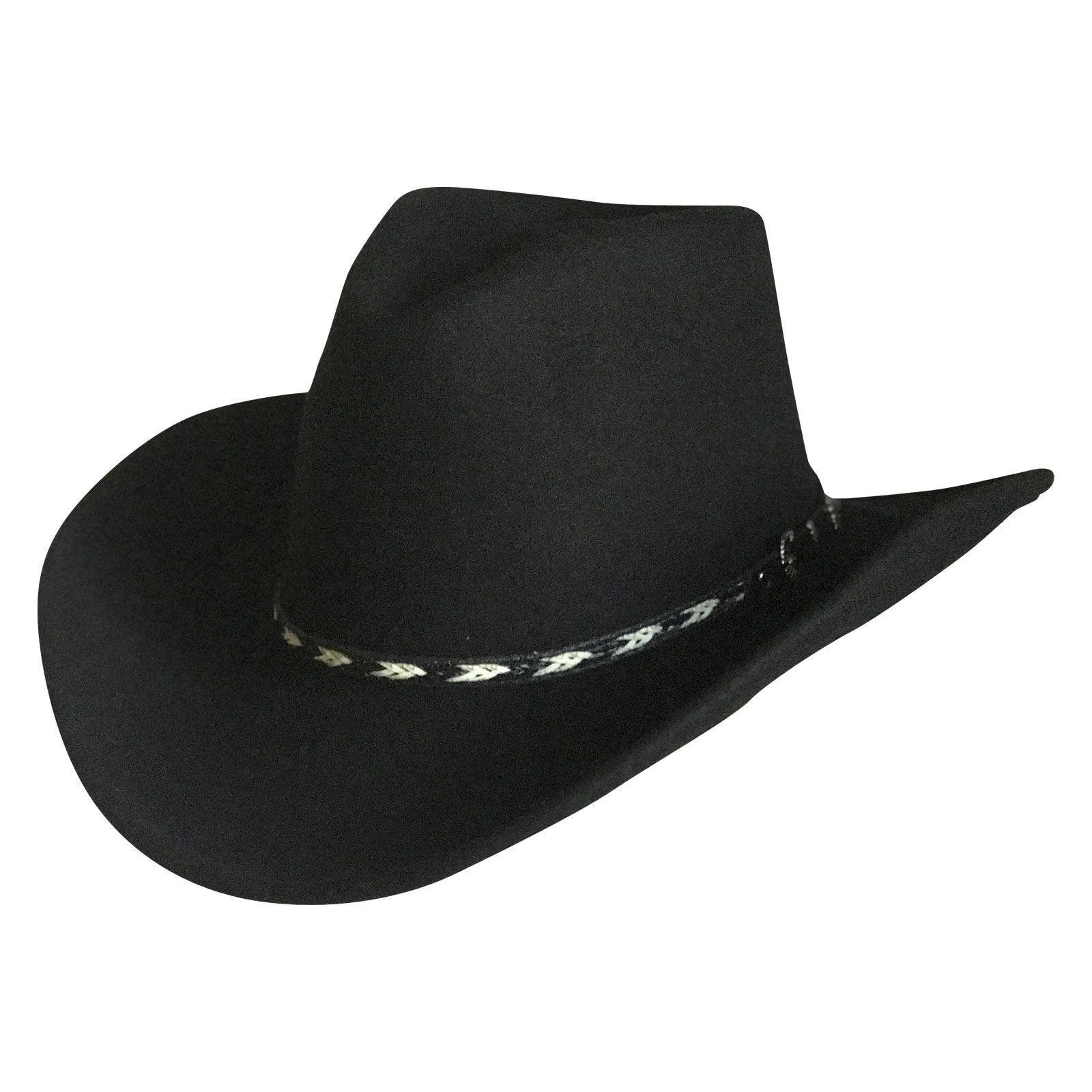 Crushable Black Felt Western Cowboy Hat