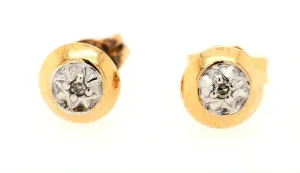 Cubic Zirconia 9ct Yellow Gold Stud Earrings