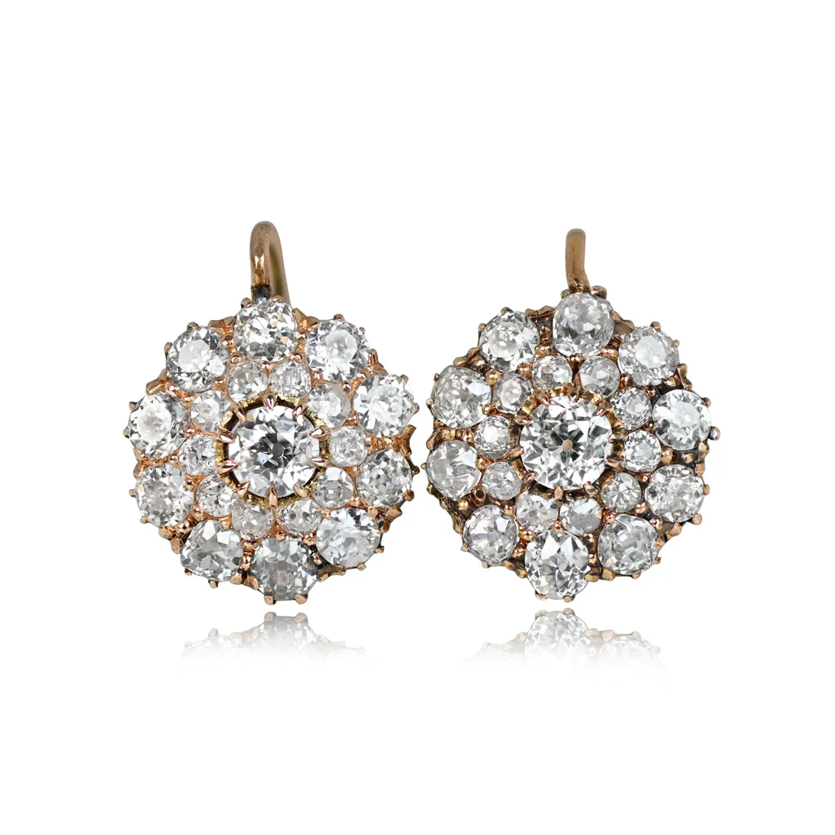 Deco Style Diamond and pear-shaped Morganites Long Earrings