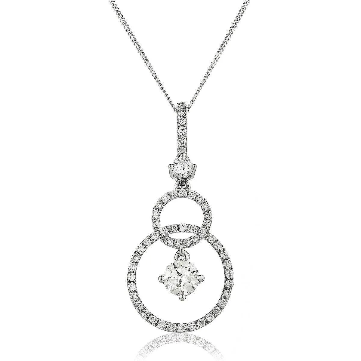 Diamond Drop Entangled Circle Pendant