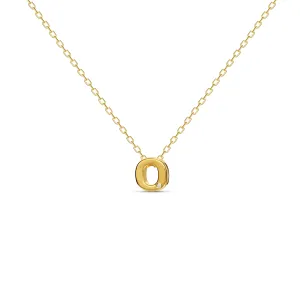 Diamond Letter Necklace "O" - 18 karat gold vermeil on sterling silver, diamond 0.01 carat