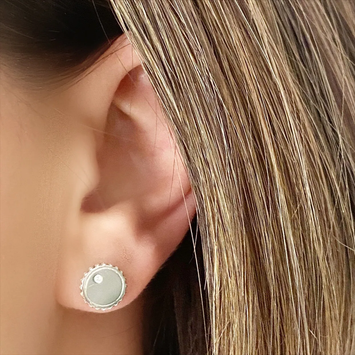 Diana Silver Stud Earrings