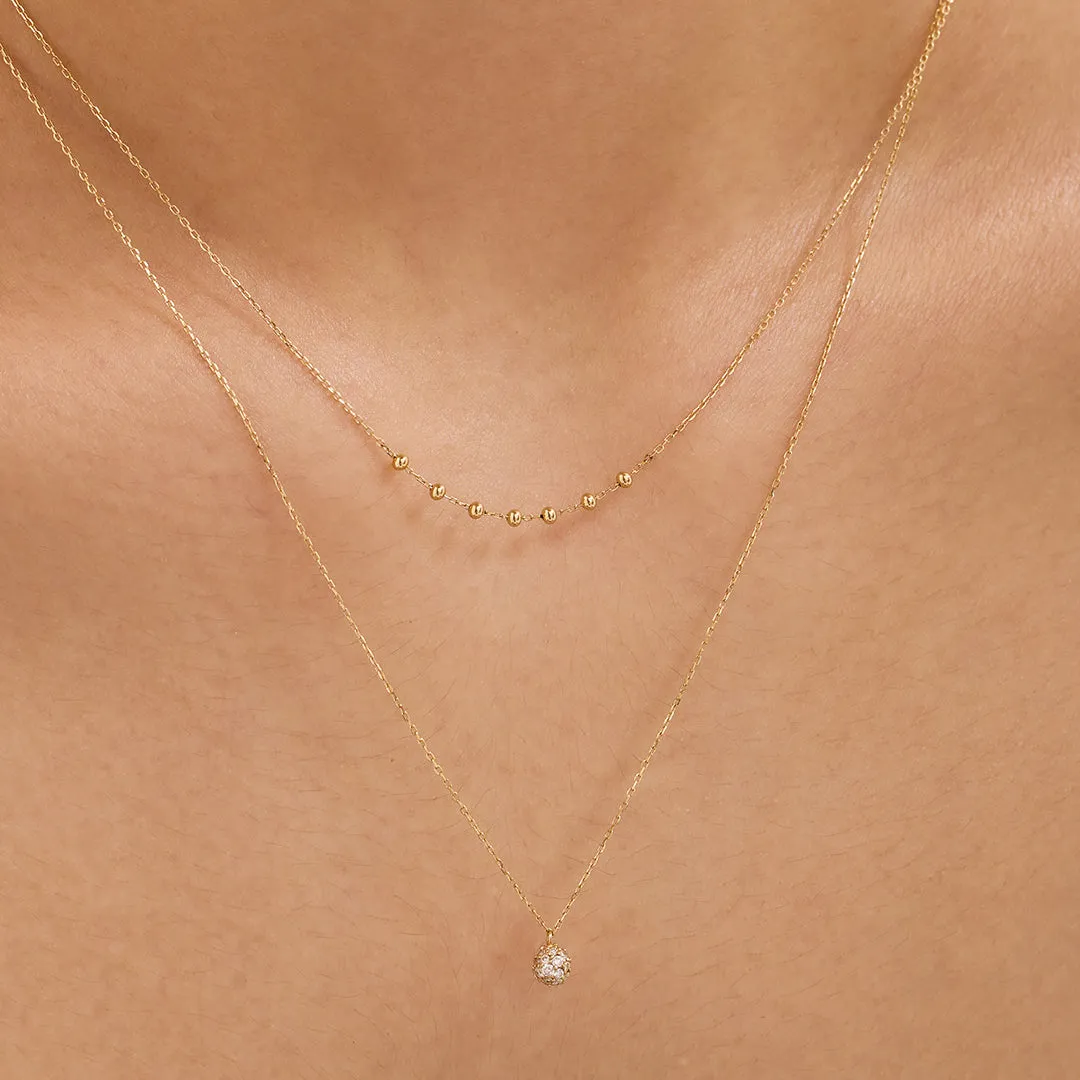 ERICA | 14kt Gold Beaded Necklace