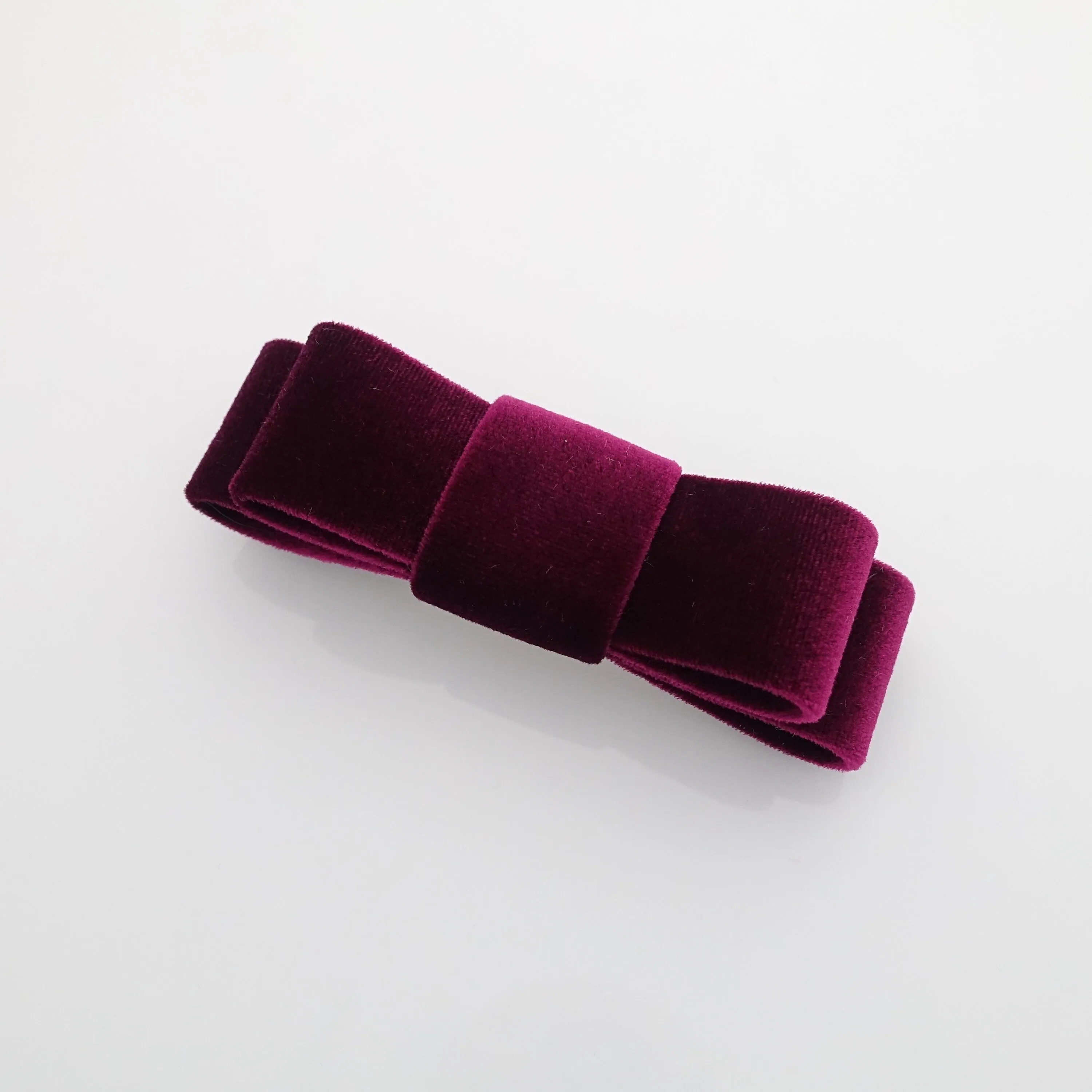 flat velvet bow french bow barrette