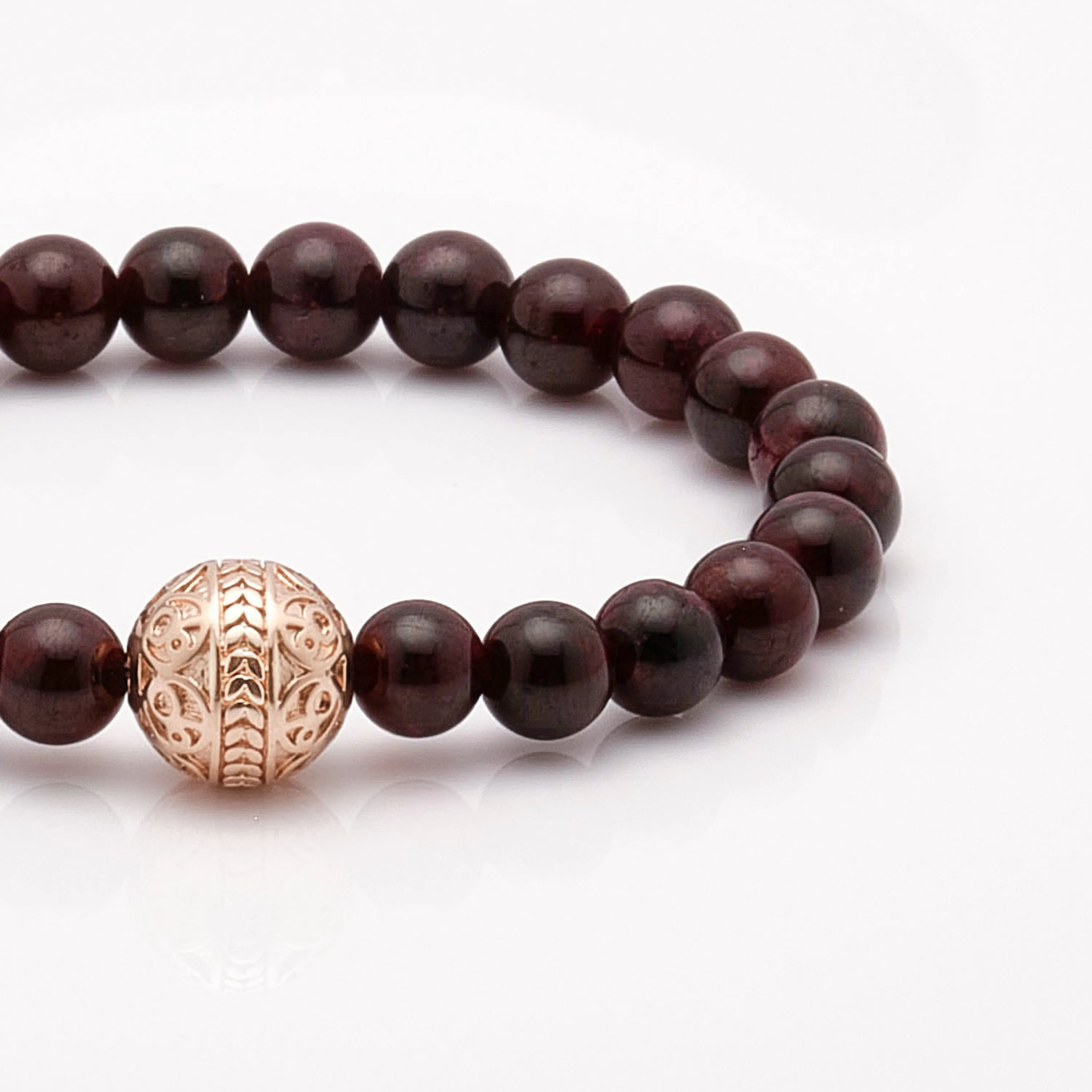 Garnet Rose Gold Bracelet