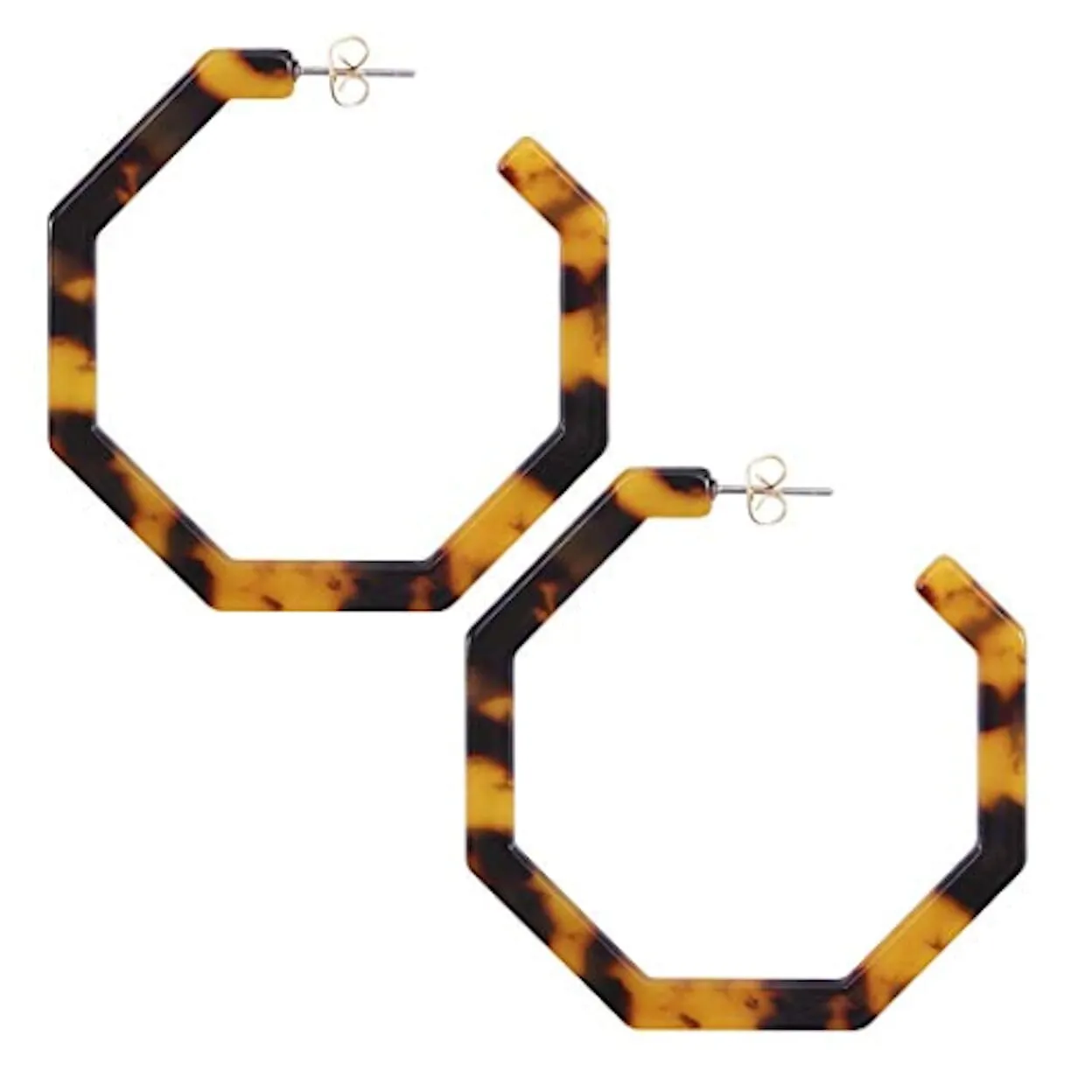 Geometric Resin Hoop Earrings