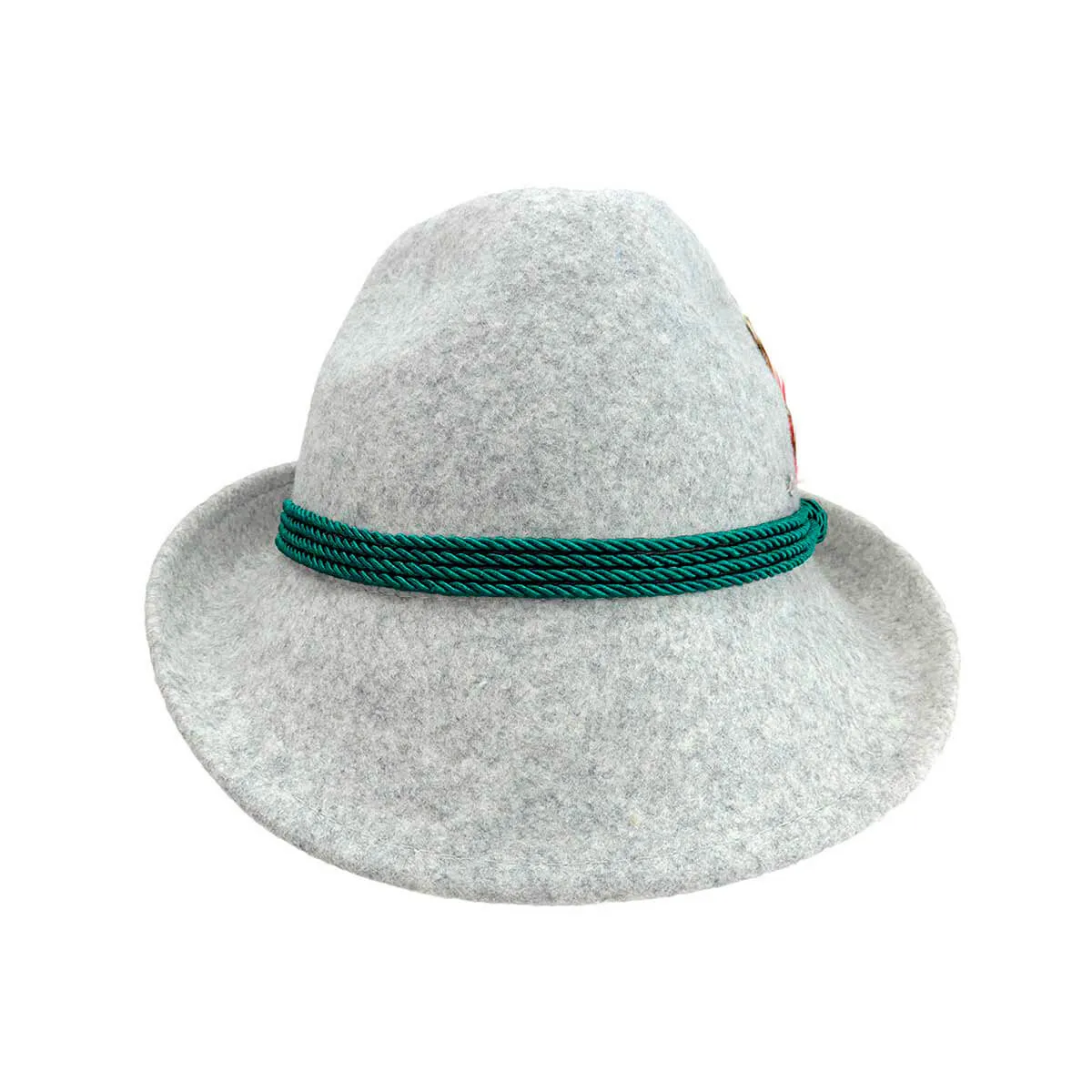 German Alpine Style Gray 100% Wool Oktoberfest Hat