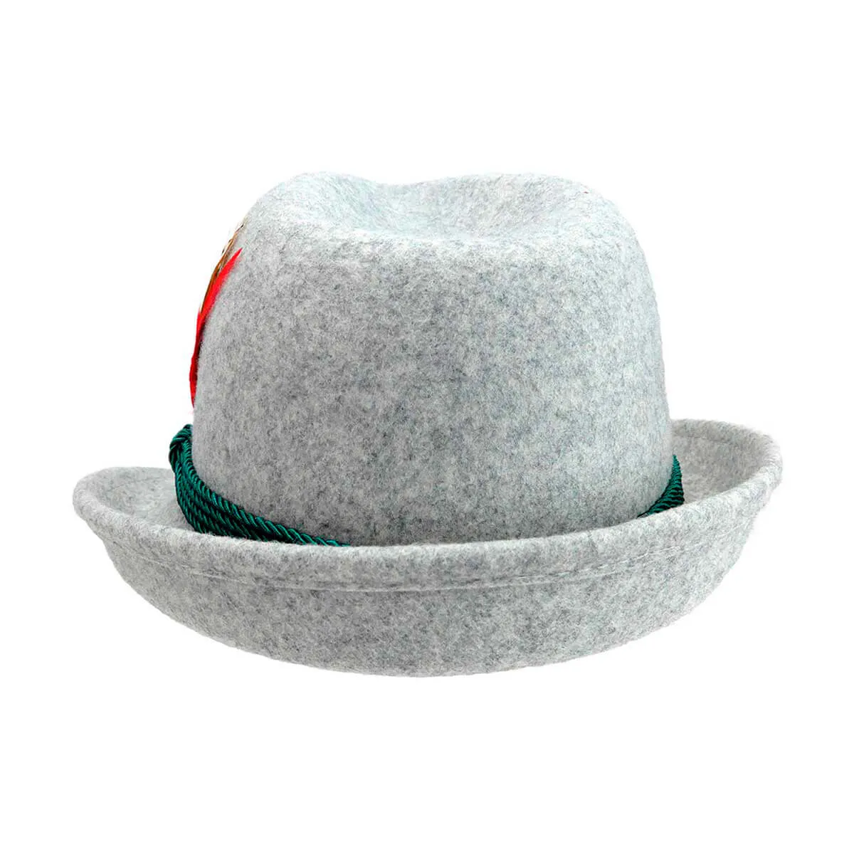 German Alpine Style Gray 100% Wool Oktoberfest Hat