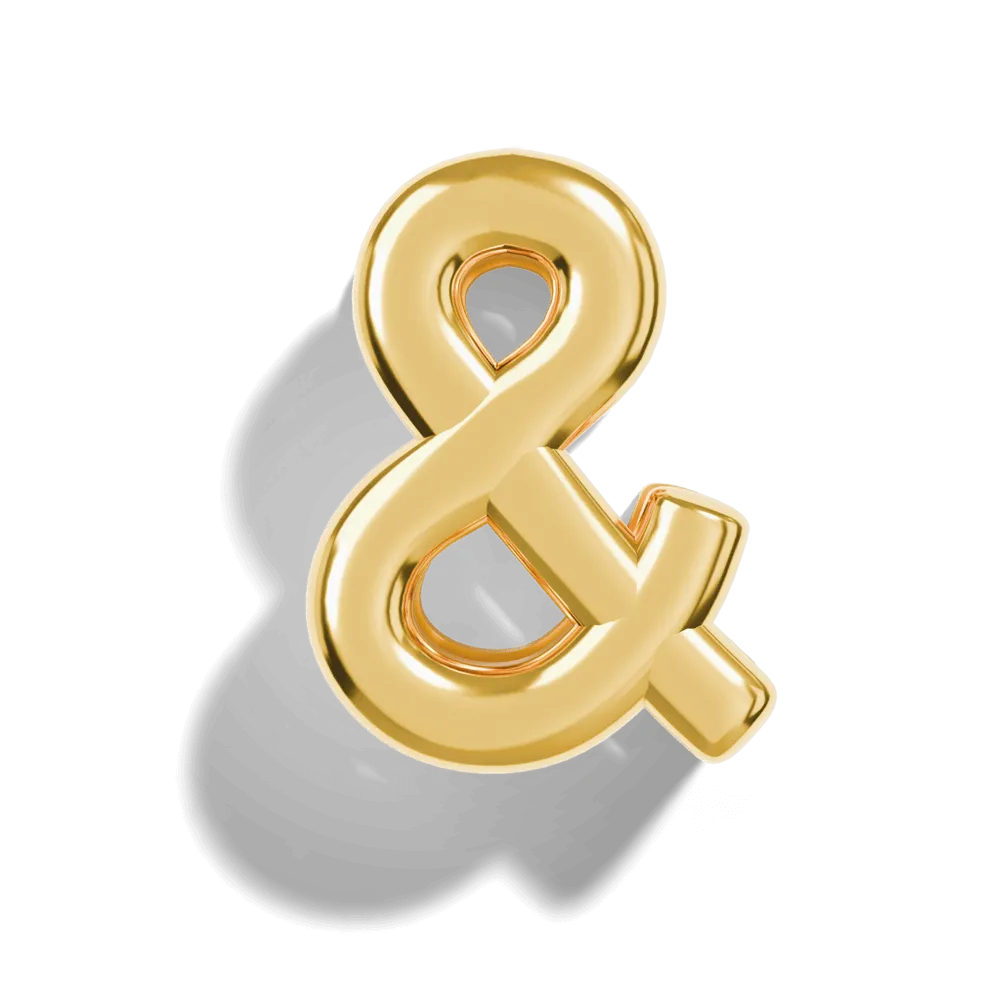 Gold Bubble Letter Charms